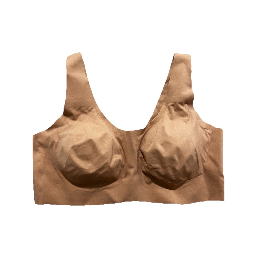 Knix Women's XXL+ Wireless T-shirt Bra Scoop Neck Dark‎ Tan